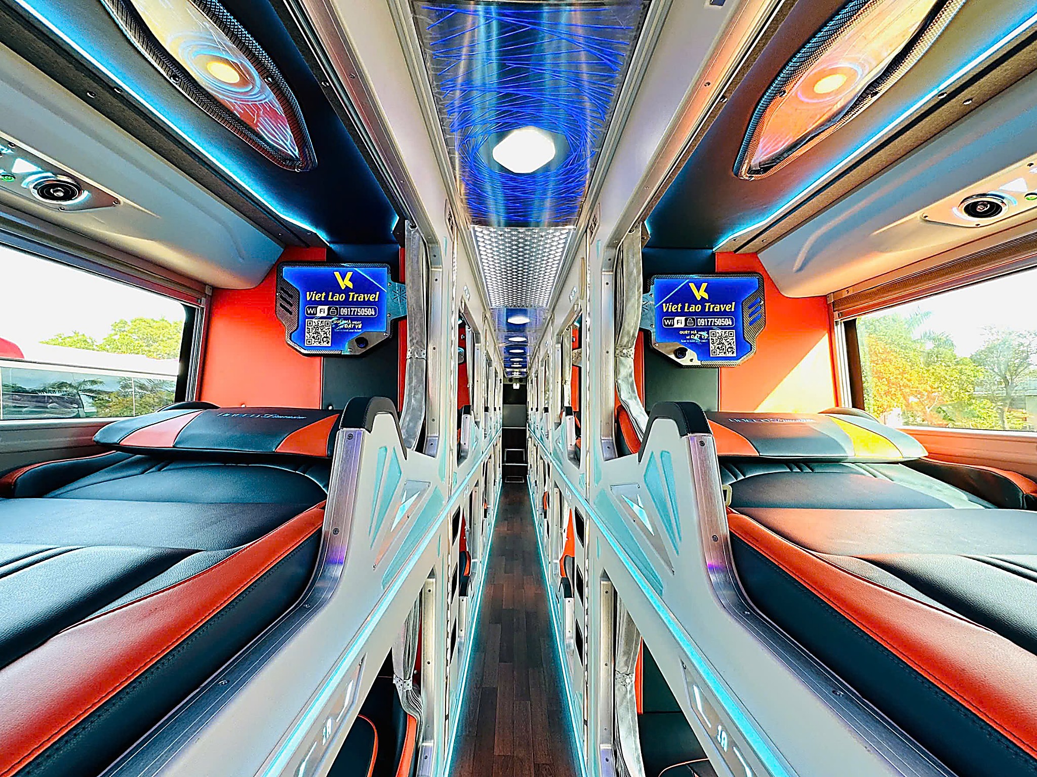 Modern VIP sleeper bus with private cabins