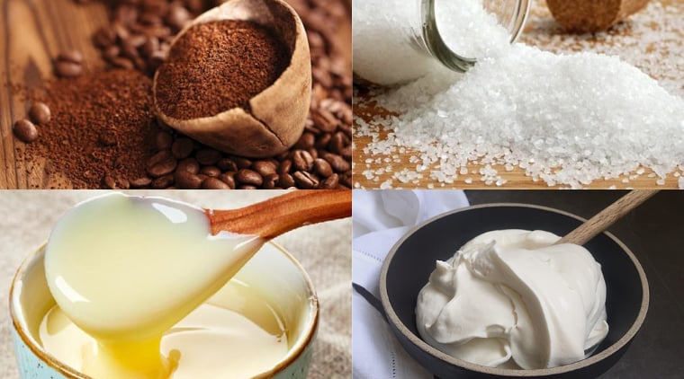 Ingredients to make Salt Coffee - a unique drink with Hue flavor